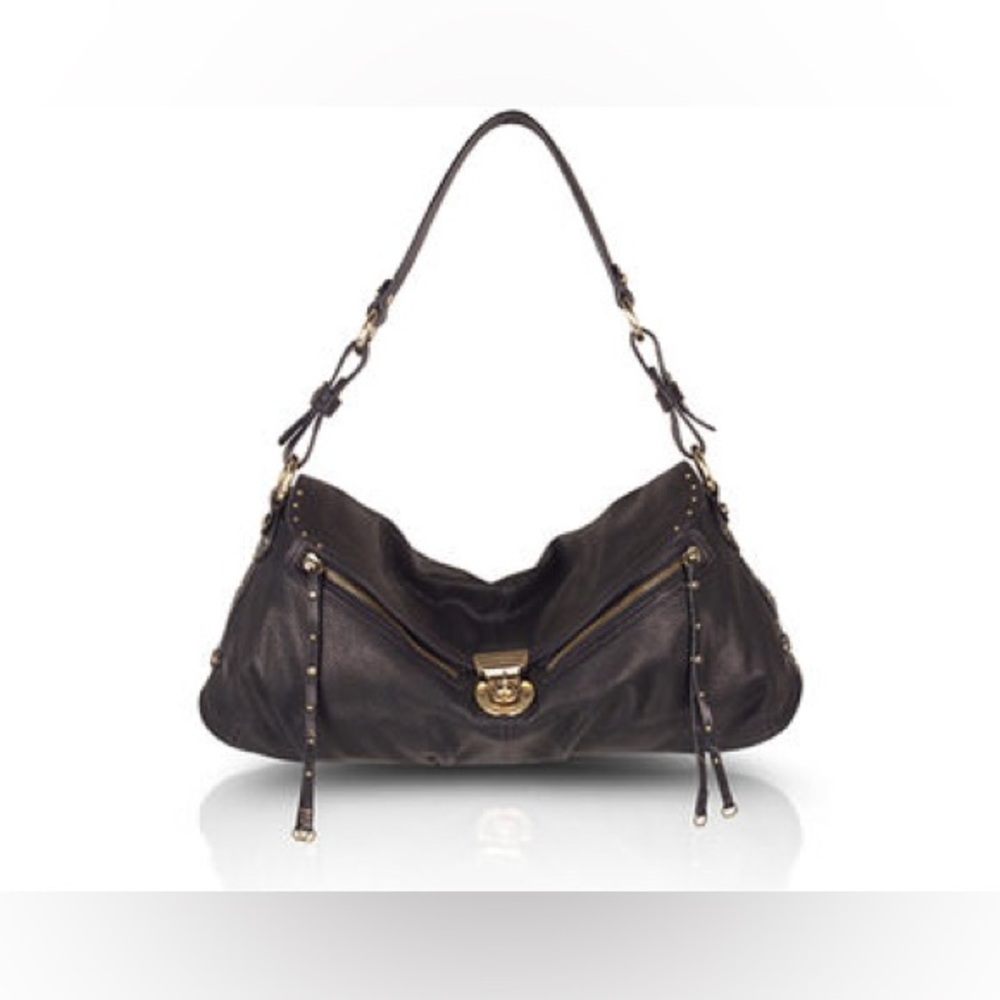 Hayden Harnett Black Lorca Leather Shoulder Bag - EUC